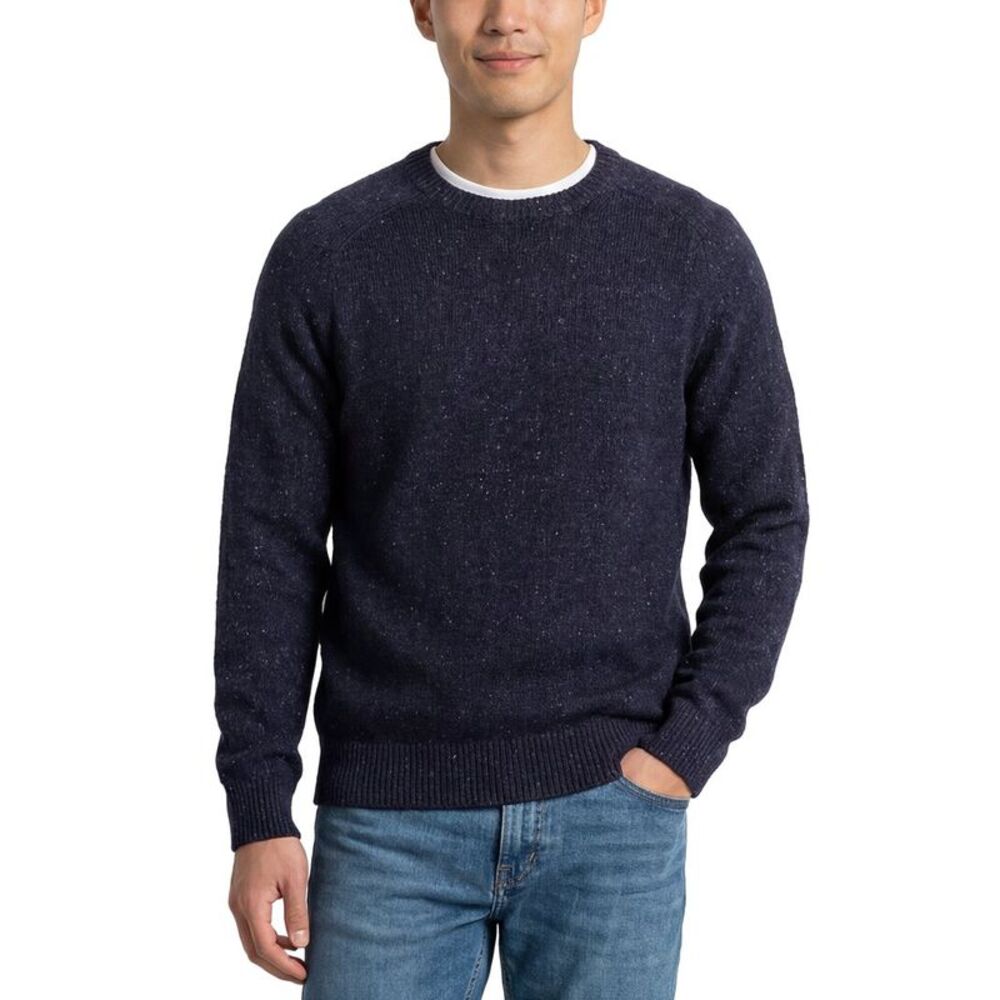 Todd Snyder Mens  Donegal Wool-Blend Crewneck Sweater, Navy